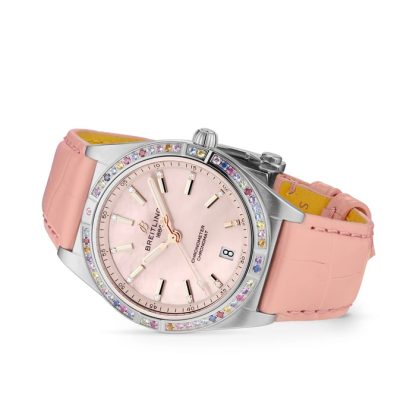 Montre femme Breitling Chronomat Automatic 36 South Sea Pink Leather Strap G10380BB1K1P1 – Image 3