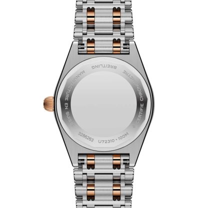 Montre femme Breitling Chronomat en acier inoxydable et or rouge 18k 28mm Mother Of Pearl U72310531A1U1 – Image 4