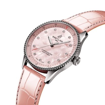 Montre femme Breitling Navitimer 32 mm Alligator nacre rose A77320D91K1P1 – Image 3