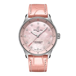 Montre femme Breitling Navitimer 32 mm Alligator nacre rose A77320D91K1P1