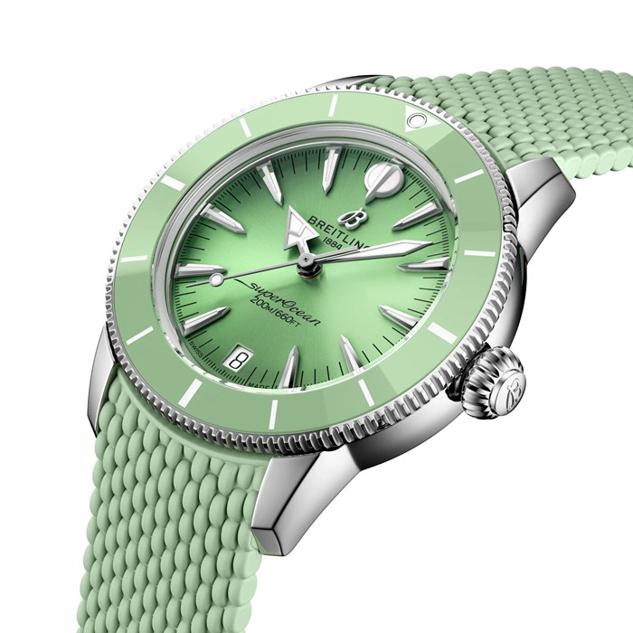 Montre unisexe Breitling Superocean Heritage Automatic 36mm Caoutchouc vert A10390361L1S1 – Image 3