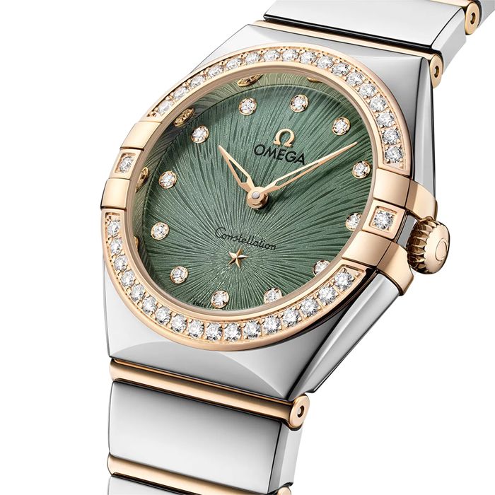 Omega Constellation Moonshine Gold 28mm Ladies Watch Green O13125286060001 – Image 2