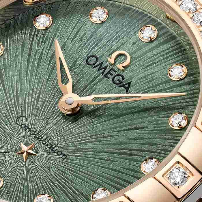 Omega Constellation Moonshine Gold 28mm Ladies Watch Green O13125286060001 – Image 3