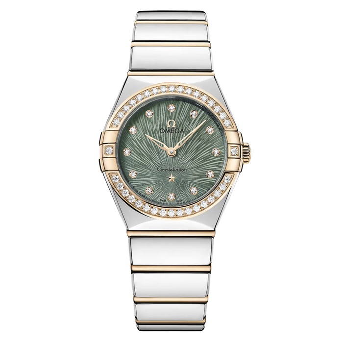 Omega Constellation Moonshine Gold 28mm Ladies Watch Green O13125286060001