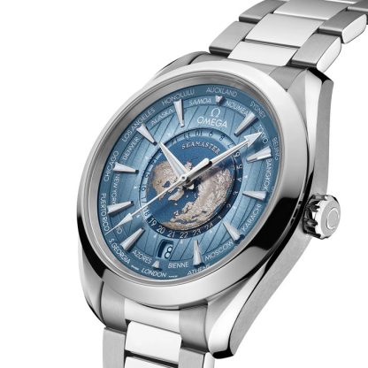 Omega Seamaster Aqua Terra 150M Co-Axial Master Chronometer Gmt Worldtimer 43mm Summer Blue O22010432203002 – Image 3
