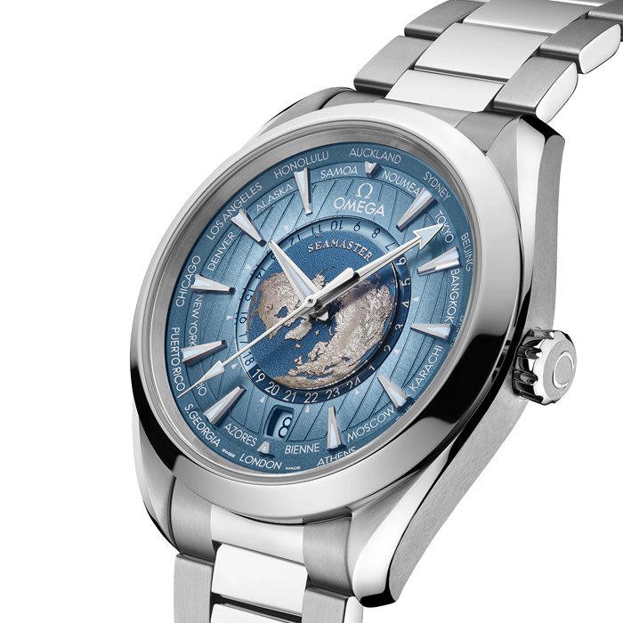 Omega Seamaster Aqua Terra 150M Co-Axial Master Chronometer Gmt Worldtimer 43mm Summer Blue O22010432203002 – Image 3