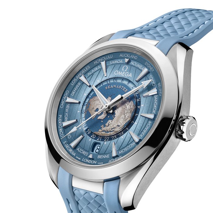 Omega Seamaster Aqua Terra 150M Co-Axial Master Chronometer Gmt Worldtimer 43mm Summer Blue O22012432203002 – Image 3