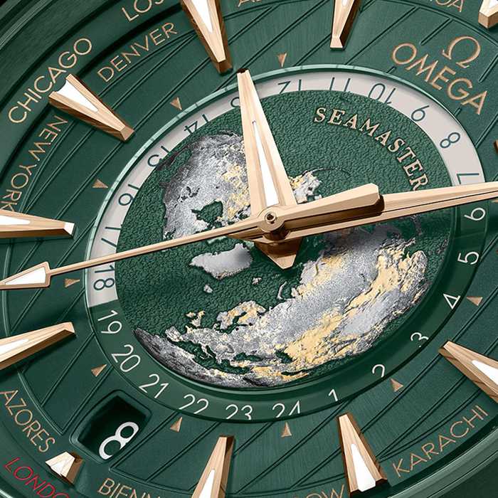 Omega Seamaster Aqua Terra 150m Co Axial Master Chronomaster GMT Worldtimer 43mm Montre Homme Vert O22030432210001 – Image 3