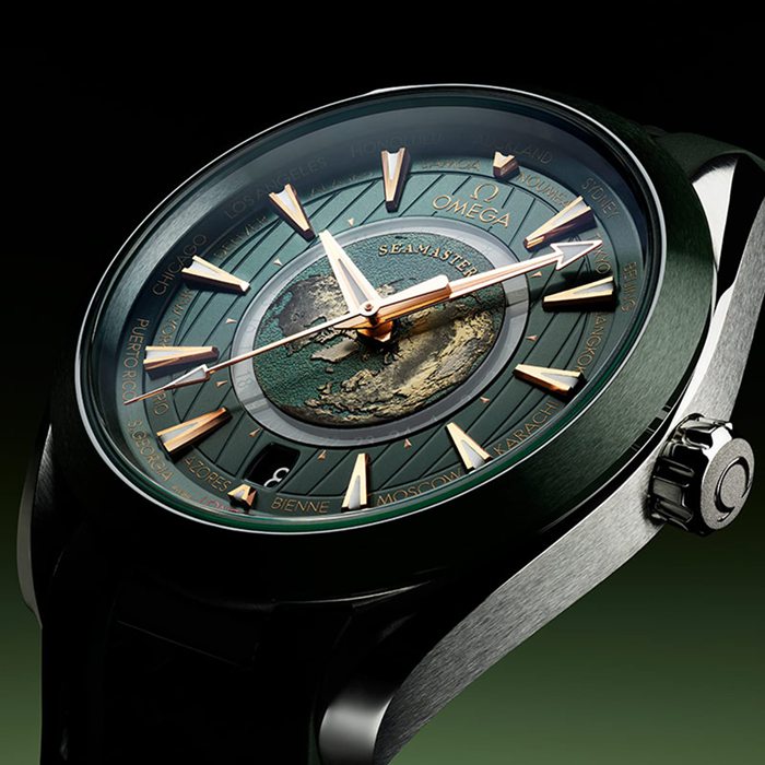 Omega Seamaster Aqua Terra 150m Co Axial Master Chronometer GMT Worldtimer 43mm Montre Homme Caoutchouc Vert O22032432210001 – Image 3