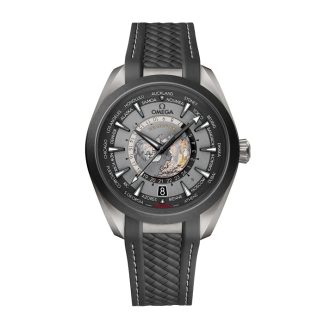 Omega Seamaster Aqua Terra 150m Co Axial Master Chronometer GMT Worldtimer 43mm Montre Hommes Caoutchouc Noir O22092432299001