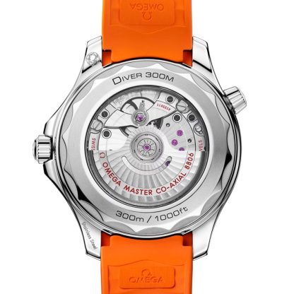 Omega Seamaster Diver 300 Automatic 42mm Mens Watch Orange Rubber O21032422001006 – Image 5