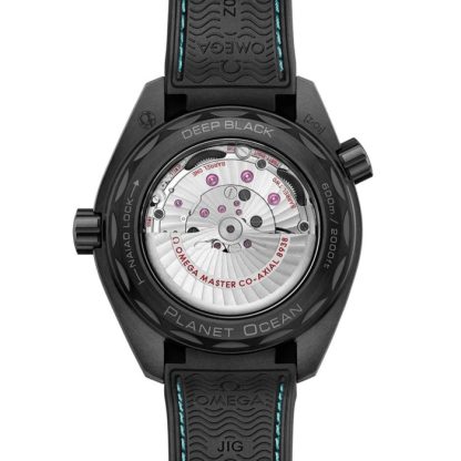 Omega Seamaster Planet Ocean 600M 45.5 mm Montre Homme Céramique Noire sur Bracelet Caoutchouc Bleu O21592462201006 – Image 2