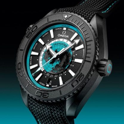 Omega Seamaster Planet Ocean 600M 45.5 mm Montre Homme Céramique Noire sur Bracelet Caoutchouc Bleu O21592462201006 – Image 3