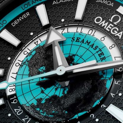 Omega Seamaster Planet Ocean 600M 45.5 mm Montre Homme Céramique Noire sur Bracelet Caoutchouc Bleu O21592462201006 – Image 4