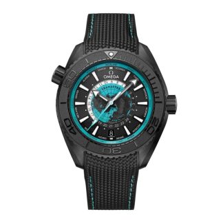 Omega Seamaster Planet Ocean 600M 45.5 mm Montre Homme Céramique Noire sur Bracelet Caoutchouc Bleu O21592462201006