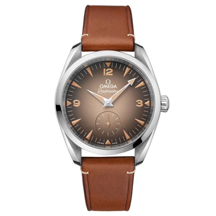 Omega Seamaster Railmaster 38mm Montre Homme Cuir Marron O23512382013001