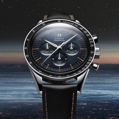 Omega Speedmaster Anniversary Series 40mm Montre Homme Bleu -bracelet cuir noir O31032405006001 – Image 4