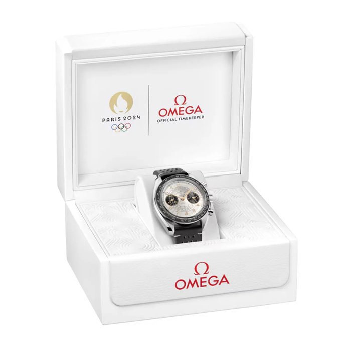 Omega Speedmaster Chronoscope Paris 2024 Olympics 43mm Montre Homme Cuir O52232435102001 – Image 4