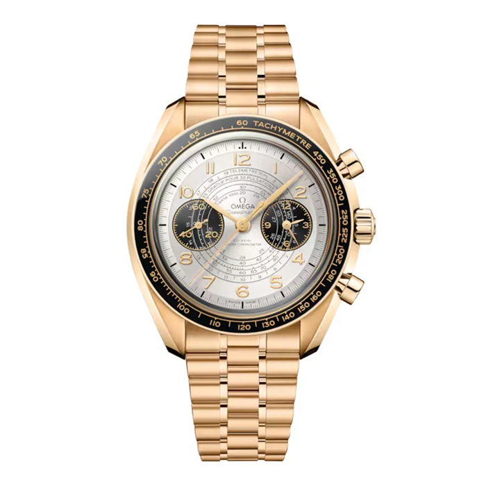 Omega Speedmaster Chronoscope Paris 2024 Olympics 43mm Montre Homme Moonshine Gold O52260435102001
