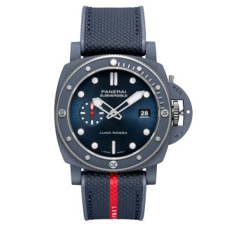 Panerai Submersible QuarantaQuattro Luna Rossa Ti-Ceramitech 44mm Montre Homme Bleu PAM01466