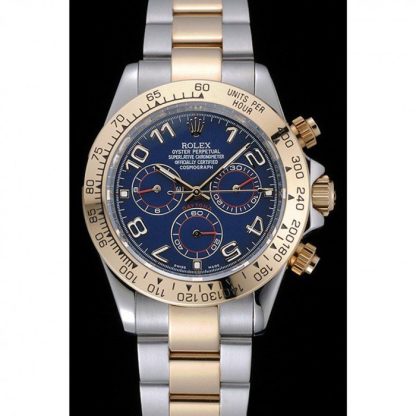 Replica Rolex Cosmograph Daytona Blue Dial Two Tone Stainless Steel Bracelet 1454246 – Image 2