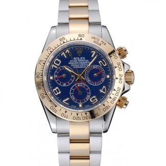 Replica Rolex Cosmograph Daytona Blue Dial Two Tone Stainless Steel Bracelet 1454246