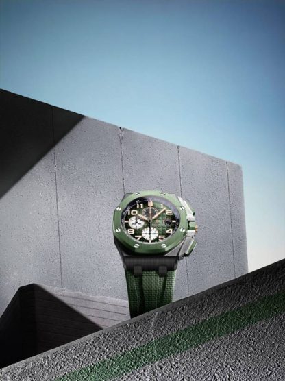 Réplique Audemars Piguet Royal Oak Offshore Chronographe Automatique Vert 26405CE-OO-A056CA-01 – Image 4