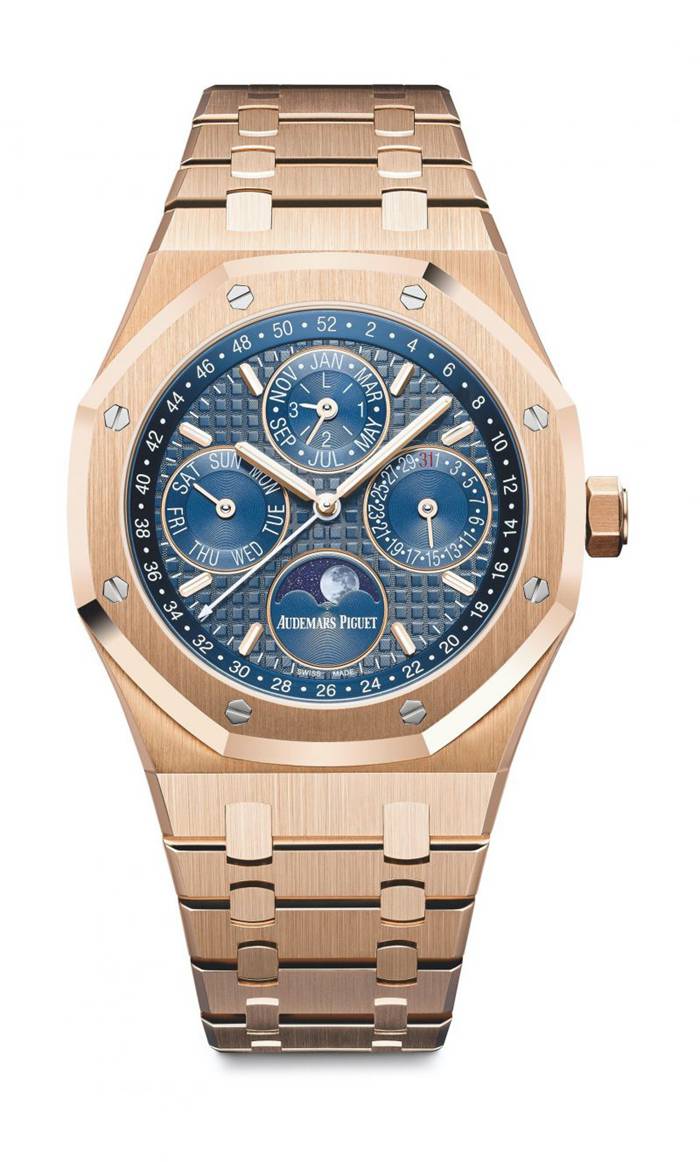 Réplique Audemars Piguet Royal Oak Quantième Perpétuel Bleu 26574OR.OO.1220OR.02