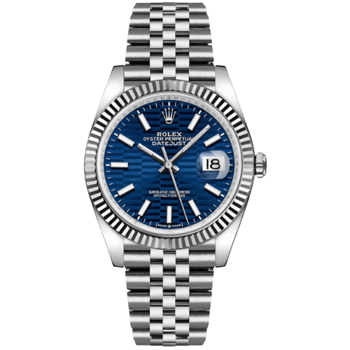 Réplique Rolex Datejust Bleu Cadran Motif cannelé 36mm 126234 Jubilee