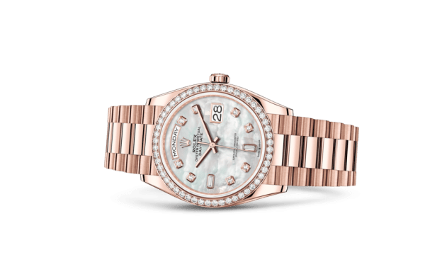 Réplique Rolex Day-Date 36 Oyster 36 mm Or Everose et diamants 128345RBR – Image 2