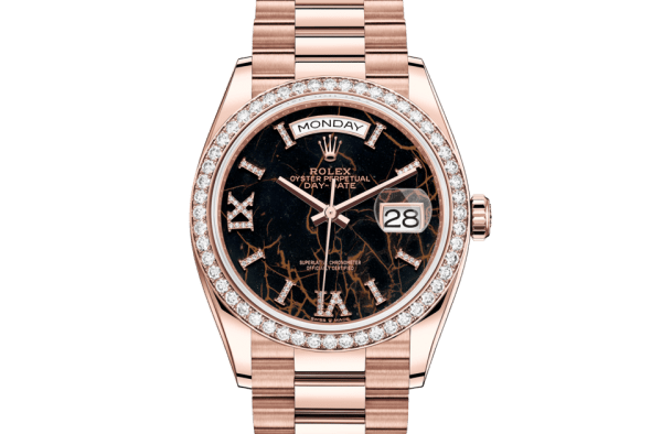 Réplique Rolex Day-Date 36 Oyster 36 mm Or Everose et diamants 128345RBR