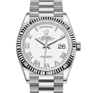 Réplique Rolex Day-Date 36 Oyster 36 mm or blanc 128239