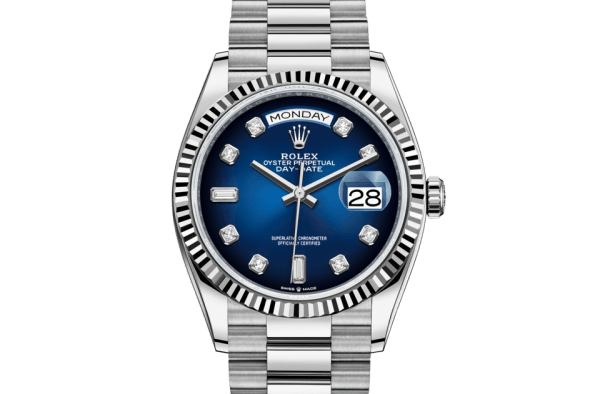 Réplique Rolex Day-Date 36 Oyster 36 mm or blanc 128239