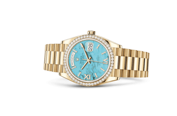 Réplique Rolex Day-Date 36 Oyster 36 mm or jaune et diamants 128348RBR – Image 2