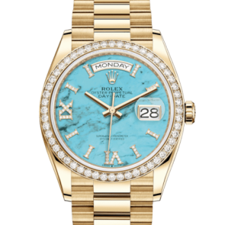 Réplique Rolex Day-Date 36 Oyster 36 mm or jaune et diamants 128348RBR