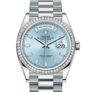 Réplique Rolex Day-Date 36 Oyster 36 mm platine et diamants 128396TBR