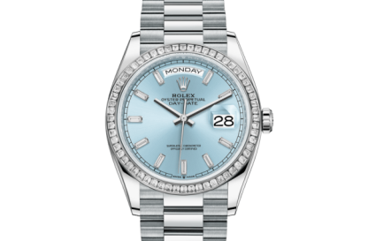 Réplique Rolex Day-Date 36 Oyster 36 mm platine et diamants 128396TBR