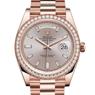 Réplique Rolex Day-Date 40 Oyster 40 mm Or Everose et diamants 228345RBR