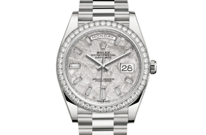 Réplique Rolex Day-Date 40 Oyster 40 mm or blanc et diamants 228349RBR