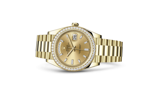 Réplique Rolex Day-Date 40 Oyster 40 mm or jaune et diamants 228348RBR – Image 2