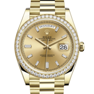 Réplique Rolex Day-Date 40 Oyster 40 mm or jaune et diamants 228348RBR