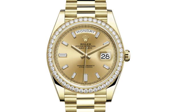 Réplique Rolex Day-Date 40 Oyster 40 mm or jaune et diamants 228348RBR