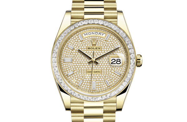 Réplique Rolex Day-Date 40 Oyster 40 mm or jaune et diamants 228398TBR