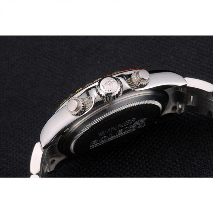 Réplique Rolex Daytona Cosmograph Lunette Cristaux Arc-en-ciel Bracelet Acier Noir 80250 – Image 9