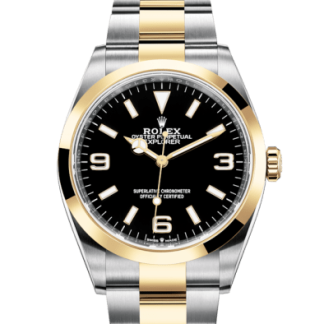 Réplique Rolex Explorer Oyster 36 mm Oystersteel et or jaune 124273