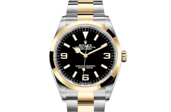 Réplique Rolex Explorer Oyster 36 mm Oystersteel et or jaune 124273