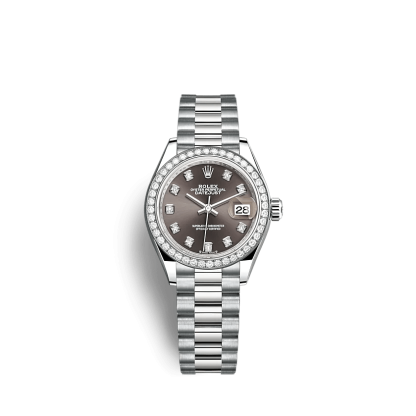 Réplique Rolex Lady-Datejust 279139RBR 28mm Gris foncé