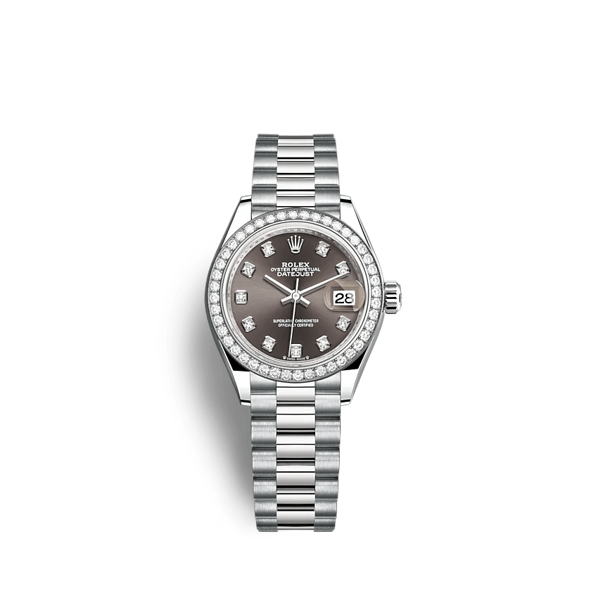Réplique Rolex Lady-Datejust 279139RBR 28mm Gris foncé