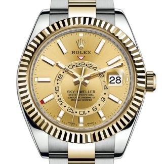 Réplique Rolex Sky-Dweller Oyster 42 mm Oystersteel et or jaune 326933