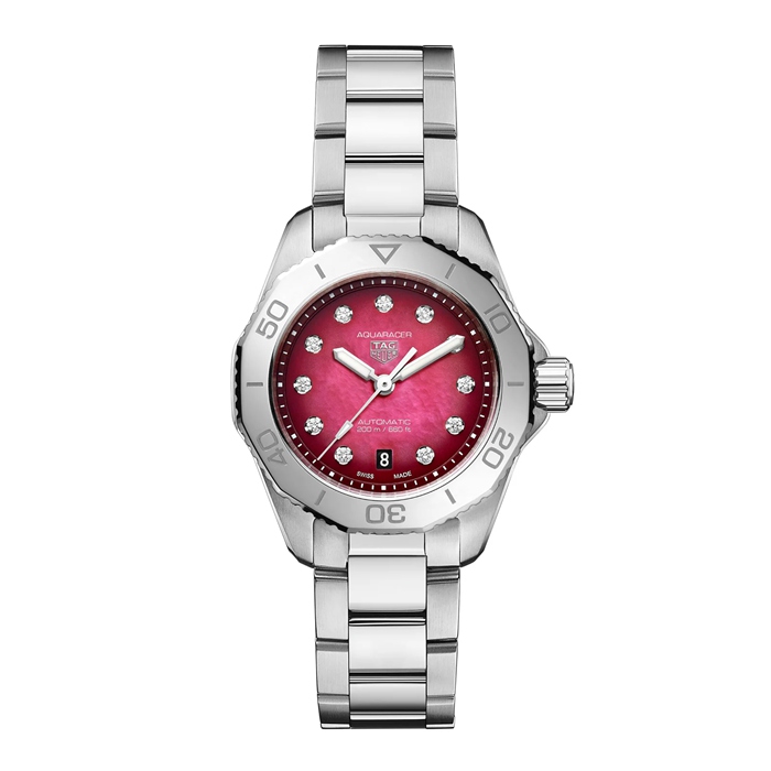 TAG Heuer Aquaracer Professional 200 Date 30mm Ladies Watch Red WBP2414.BA0622